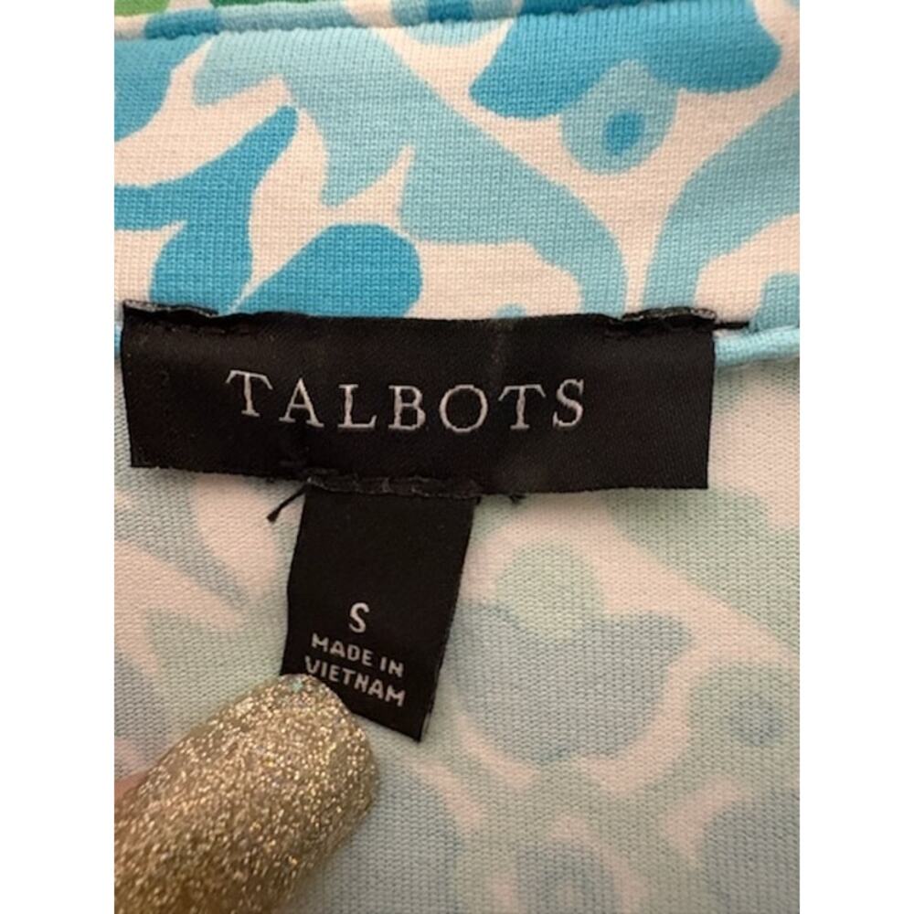 Talbots Medallion Jersey Polo Dress S Lightweight Flowy Airy Effortless - Picture 5 of 7
